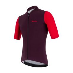 Koszulka rowerowa męska Santini Redux Vigor. Czerwone koszulki sportowe męskie SANTINI, na lato, m, bez wzorów, z materiału, bez kołnierzyka, bez ramiączek, rowerowe. Za 379.99 zł.