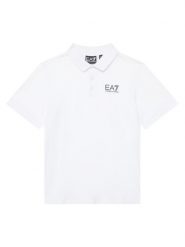 EA7 Emporio Armani Polo 7B000022 AF10378 U0002 Biały Regular Fit. Białe t-shirty dla chłopców EA7 Emporio Armani, bez wzorów, z bawełny, bez ramiączek. Za 224.99 zł.