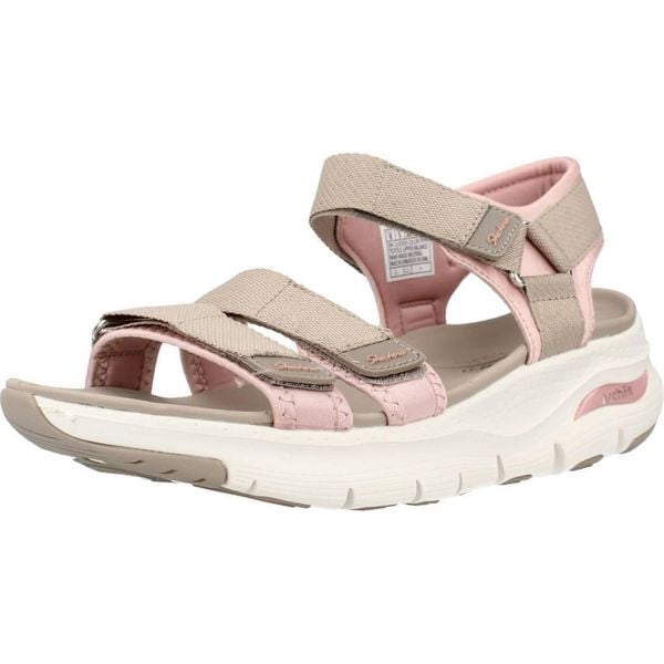 Sandały Kobieta Skechers Arch Fit Fresh brązowy. Brązowe sandały damskie Skechers, bez wzorów, bez obcasa, bez zapięcia. Za 312.99 zł.