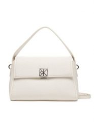 Calvin Klein Torebka Emblem Hw Pebble Shoulder Bag 25 LV04F3425G Biały. Białe torebki do ręki damskie Calvin Klein, bez wzorów, ze skóry, bez dodatków. Za 569.99 zł.