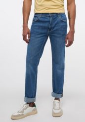 MUSTANG WASHINGTON MĘSKIE SPODNIE JEANSOWE DENIM BLUE 1013671 5000 583. Niebieskie spodnie materiałowe męskie Mustang, l, bez wzorów, z denimu. Za 209.99 zł.