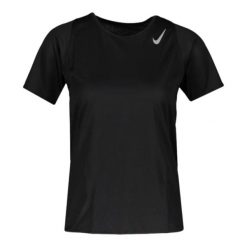 Nike DRI FIT RAC T SHIRT W Noir. Czarne koszulki sportowe damskie Nike, l, bez wzorów, sportowe, bez kołnierzyka. Za 200.99 zł.