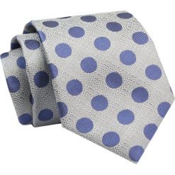Krawat - ALTIES - Stalowy w Niebieskie Grochy. Niebieskie krawaty i muchy Alties, bez wzorów, z tkaniny, eleganckie. Za 49.00 zł.