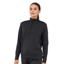 Bluza damska wełniana z krótkim ekspresem Brubeck OUTDOOR MERINO. Szare bluzy sportowe damskie Brubeck, l, bez wzorów, z elastanu, bez kaptura, outdoorowe. Za 299.00 zł.