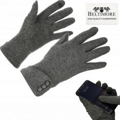 Beltimore Rękawiczki damskie szare dotyk polarek uni BELTIMORE K28. Szare rękawiczki damskie Beltimore, bez wzorów. Za 36.99 zł.