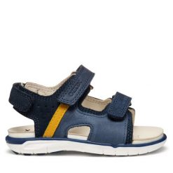 Sandały Geox. Niebieskie sandały chłopięce Geox, bez zapięcia. Za 189.99 zł.