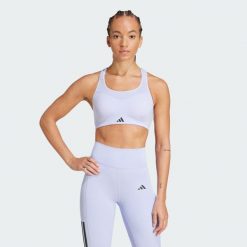 Biustonosz TLRD Impact Training High Support. Czarne obuwie sportowe damskie Adidas, bez wzorów, z materiału, na fitness i siłownię. Za 259.00 zł.