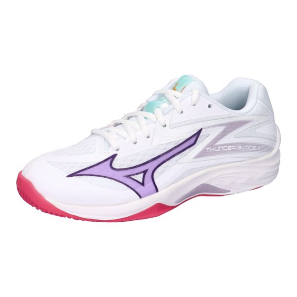Buty halowe damskie Mizuno Thunder Blade Z. Białe obuwie sportowe damskie Mizuno, bez wzorów. Za 327.80 zł.