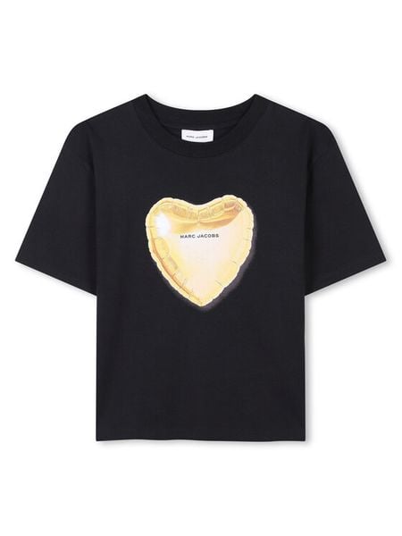 Marc Jacobs T-Shirt W60545 Czarny Regular Fit. Czarne t-shirty i topy dla dziewczynek Marc Jacobs, bez wzorów, z bawełny, bez ramiączek. Za 149.99 zł.