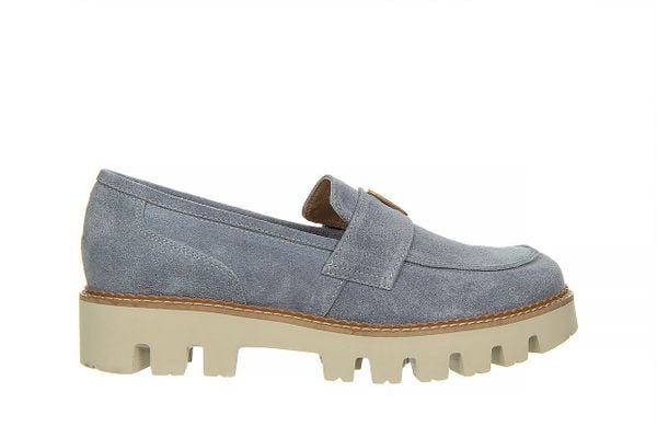 Mokasyny Bayla-159 4535 058-P Niebieski Welur 159115, Skóra naturalna - 37. Niebieskie mokasyny damskie Bayla, ze skóry, biznesowe. W wyprzedaży za 224.10 zł.