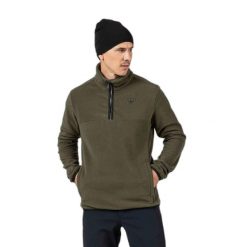 Polarowa kurtka narciarska na pół zamek Rossignol Strawpile. Zielone bluzy męskie Rossignol, na zimę, m, bez wzorów, z polaru, bez kaptura. Za 259.99 zł.