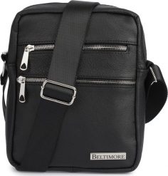 Beltimore Męska torba skórzana przez ramię czarna Beltimore premium raportówka G22. Czarne torby na ramię męskie Beltimore, bez wzorów, przez ramię. Za 139.99 zł.