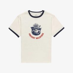 Koszulka T-shirt Element Smokey Bear Ringer biała. Białe koszulki sportowe męskie Element, bez wzorów, bez kołnierzyka, bez ramiączek. Za 169.16 zł.