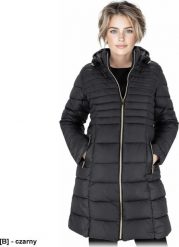 GRITA - Pikowana kurtka ochronna ocieplana damska zamek błyskawiczny stójka odsuwany kaptur ściągany troczki dwie kieszenie tkanina 100% nylon 37g/m2. Brązowe kurtki damskie Reis, m, bez wzorów, z nylonu, bez kaptura. Za 252.59 zł.