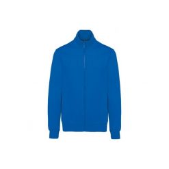 Kurtka ze szczotkowanego polaru Kariban. Niebieskie kurtki męskie KARIBAN, s, bez wzorów, z bawełny, bez kaptura. Za 258.00 zł.