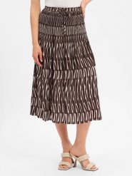 Opus Spódnica plisowana Kobiety Sztuczne włókno brązowy, 40. Brązowe spódnice damskie Opus, bez wzorów, z włókna, midi, plisowane. Za 299.95 zł.