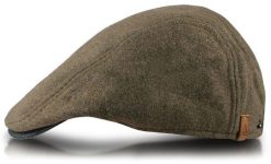 Męski, Ocieplany Kaszkiet z Bawełną - Alties - Oliwkowy. Zielone czapki i kapelusze męskie Alties, na jesień, bez wzorów, z bawełny, eleganckie. Za 79.00 zł.