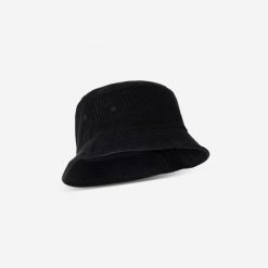 Czapka rybaczka bob sztruksowa. Czarne czapki i kapelusze męskie Decathlon, bez wzorów, z bawełny. Za 54.99 zł.