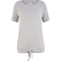 Shirt w paski, krótki rękaw bonprix jasnoszary melanż - biały w paski. Bluzki damskie bonprix. Za 49.99 zł.