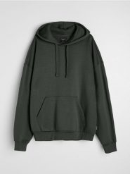 Bluza z kapturem z domieszką bawełny - zielony. Zielone bluzy męskie Sinsay, l, bez wzorów, z bawełny, z kapturem. Za 39.99 zł.