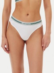 Lacoste Stringi 8F5147 Biały. Białe stringi damskie Lacoste, xxl, bez wzorów, z bawełny. Za 69.99 zł.