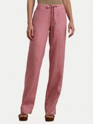 LAUREN RALPH LAUREN Spodnie materiałowe 200735136022 Różowy Regular Fit. Czerwone spodnie materiałowe damskie Lauren Ralph Lauren, bez wzorów, ze lnu. Za 519.99 zł.