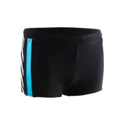 Bokserki 500 YOKE ALLICE JR. Czarne kąpielówki dla chłopców NABAIJI, w paski. Za 39.99 zł.