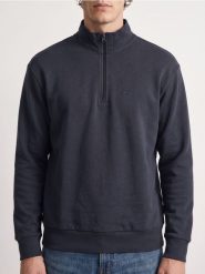 Bluza ze stójką i krótkim zamkiem - niebieski. Niebieskie bluzy męskie Sinsay, l, bez wzorów, bez kaptura. Za 49.99 zł.