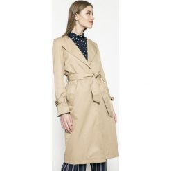 Vero Moda - Płaszcz. Szare płaszcze damskie Vero Moda, w paski, z poliesteru, klasyczne. W wyprzedaży za 119.90 zł.