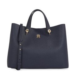 Torebka Tommy Hilfiger. Niebieskie torebki do ręki damskie Tommy Hilfiger, bez wzorów, klasyczne, bez dodatków. Za 569.99 zł.