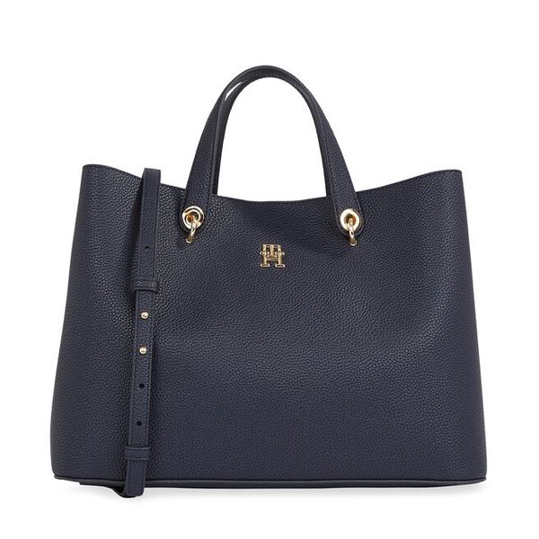 Torebka Tommy Hilfiger. Niebieskie torebki do ręki damskie Tommy Hilfiger, bez wzorów, klasyczne, bez dodatków. Za 569.99 zł.
