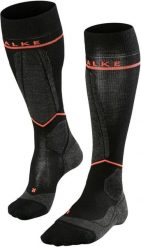 Damskie skarpety narciarskie Falke Compression. Czarne skarpety damskie Falke, bez wzorów, z materiału. Za 356.99 zł.
