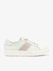 Kremowe skórzane półbuty. Białe półbuty damskie Ryłko, bez wzorów, ze skóry, z okrągłym noskiem, bez obcasa, na płaskiej podeszwie, bez zapięcia. Za 429.99 zł.