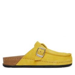 Klapki Scholl. Żółte klapki damskie Scholl, bez wzorów, bez obcasa. Za 434.99 zł.