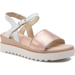 Sandały JANA - 8-28701-32 White/Rose 151. Białe klapki damskie JANA, bez wzorów, z materiału, bez obcasa, na obcasie, bez zapięcia. W wyprzedaży za 169.00 zł.
