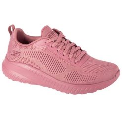 Buty do chodzenia damskie Skechers Memory Foam Bobs Squad Chaos. Czerwone obuwie sportowe damskie Skechers, bez wzorów, z materiału, trekkingowe. Za 259.99 zł.