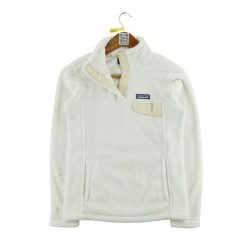 Second life - Kurtka polarowa z zapięciem Women's Snap-T Biała - Stan dobry. Białe kurtki damskie Patagonia, s, bez wzorów, z polaru, bez kaptura. Za 169.16 zł.