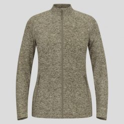Bluza damska Odlo TENCIA Mid layer full zip. Szare bluzy damskie Odlo, l, bez wzorów, z elastanu, bez kaptura. Za 449.99 zł.