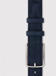 PAKO LORENTE - Zamszowy pasek męski w kolorze granatowym. Niebieskie paski damskie Pako Lorente, bez wzorów, z zamszu. Za 149.99 zł.