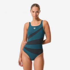 Strój jednoczęściowy pływacki damski Arena Shapewear Isabella. Czarne kostiumy jednoczęściowe damskie Arena, bez wzorów, z materiału, sportowe, do pływania. Za 319.99 zł.