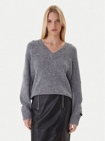 Calvin Klein Jeans Sweter Chunky LV044D328G Szary Regular Fit. Szare swetry damskie Calvin Klein Jeans, xs, bez wzorów, z jeansu, bez kołnierzyka, bez ramiączek, bez kaptura. Za 419.99 zł.