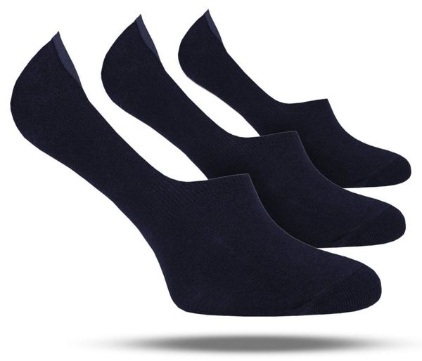 Zestaw Trzech Par Bawełnianych Stopek - Chattier - Granatowe. Niebieskie skarpety męskie Chattier, bez wzorów, z bawełny. Za 54.00 zł.