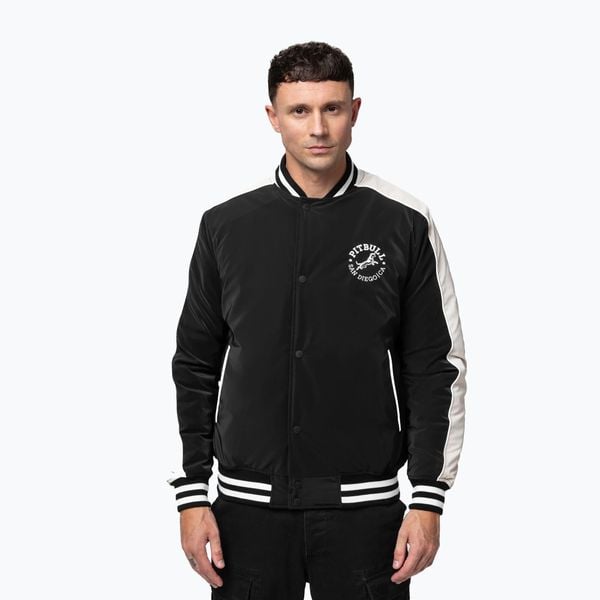 Kurtka męska Pitbull Manolito Baseball. Czarne kurtki męskie PITBULL, l, bez wzorów, z materiału, bez kaptura. Za 309.99 zł.