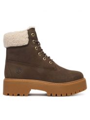 Timberland Trzewiki TB0A2PU6W011 Brązowy. Brązowe botki damskie Timberland, ze skóry, bez obcasa, na płaskiej podeszwie, bez zapięcia. Za 999.99 zł.