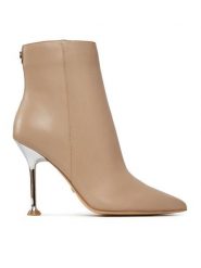 Guess Botki Travis FLPTRA LEA10 Beżowy. Brązowe botki damskie Guess, ze skóry, bez obcasa, na szpilce, bez zapięcia. Za 849.99 zł.