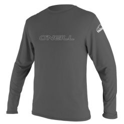 Koszulka do sportów wodnych ONEILL Basic Skins długi rękaw. Niebieskie koszulki sportowe męskie O'Neill, l, bez wzorów, z materiału, bez kołnierzyka, bez ramiączek, żeglarskie. Za 154.45 zł.