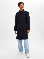 Finshley & Harding London płaszcz wełniany Mężczyźni niebieski, 52. Niebieskie płaszcze męskie Finshley & Harding London, m, bez wzorów, z wełny, biznesowe, bez kaptura. Za 899.95 zł.