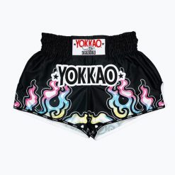 Spodenki treningowe męskie YOKKAO Flames CarbonFit. Czarne krótkie spodenki sportowe męskie YOKKAO, l, bez wzorów, z materiału, na fitness i siłownię. Za 329.99 zł.