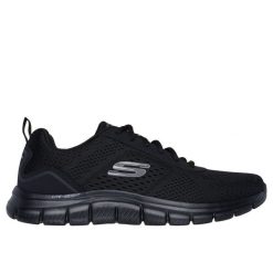Trenerzy Skechers Track-Leshur. Czarne buty sportowe męskie Skechers, bez zapięcia. W wyprzedaży za 254.30 zł.