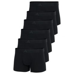Bokserki Active Flex Cotton 3 Stripes 6 pak. Czarne bokserki męskie Adidas, m, bez wzorów, z bawełny. Za 357.00 zł.